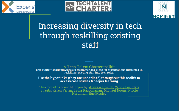 Increasing diversity in tech through reskilling existing staff cover
