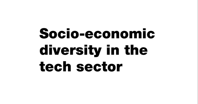 Socio-economic diversity in the tech sector cover